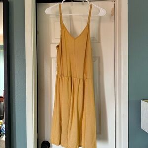 Yellow spaghetti strap midi sundress